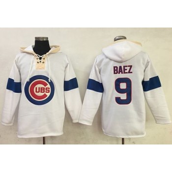 Cubs #9 Javier Baez White Pullover MLB Hoodie Cubs #9 Javier Baez White Pullover MLB Hoodie