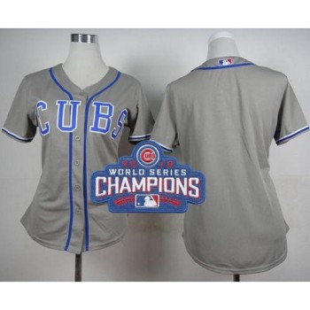 Cubs Blank Grey Alternate Road 2016 World Series Champions Women's Stitched MLB Jersey Cubs Blank Grey Alternate Road 2016 World Series Champions Women's Stitched MLB Jersey
