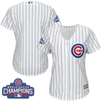 Cubs Blank White(Blue Strip) Home 2016 World Series Champions Women's Stitched MLB Jersey Cubs Blank White(Blue Strip) Home 2016 World Series Champions Women's Stitched MLB Jersey