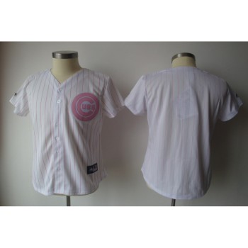 Cubs Blank White With Pink Strip Women's Fashion Stitched MLB Jersey Cubs Blank White With Pink Strip Women's Fashion Stitched MLB Jersey