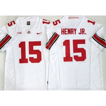 Men's Ohio State Buckeyes #15 Chris Henry Jr White 2025 Vapor F.U.S.E. Limited Jersey
