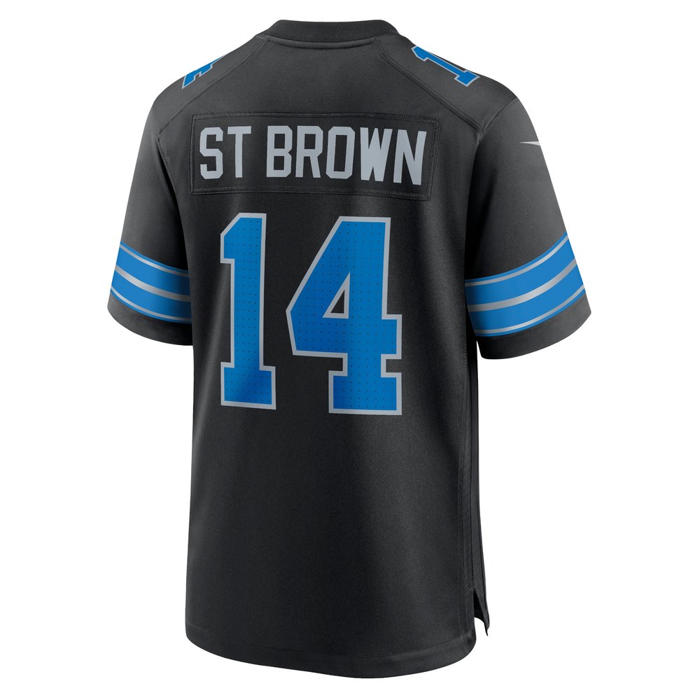 Men's Detroit Lions #14 Amon-Ra St. Brown Black 2nd Alternate Game Jersey
