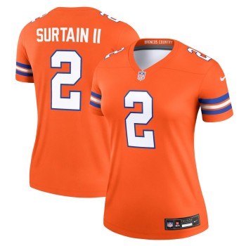 Women's Denver Broncos Patrick Surtain II Orange Mile High Collection 1977 Throwback Player Legend Jersey Women's Denver Broncos Patrick Surtain II Orange Mile High Collection 1977 Throwback Player Legend Jersey