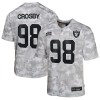 Youth Las Vegas Raiders Maxx Crosby Arctic Camo 2024 Salute to Service Game Jersey