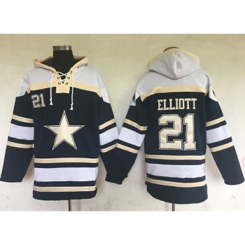 Dallas Cowboys #21 Ezekiel Elliott Navy Blue Sawyer Hoodie Sweatshirt NFL Hoodie Dallas Cowboys #21 Ezekiel Elliott Navy Blue Sawyer Hoodie Sweatshirt NFL Hoodie
