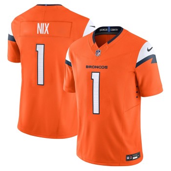 Men's Denver Broncos Bo Nix Orange 2024 NFL Draft First Round Pick Player F.U.S.E. Vapor Untouchable Limited Stitched Football Jersey
