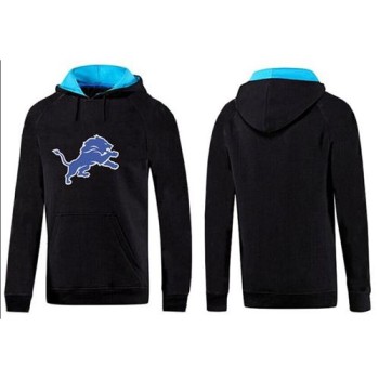Detroit Lions Logo Pullover Hoodie Black & Blue Detroit Lions Logo Pullover Hoodie Black & Blue