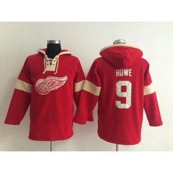 Detroit Red Wings #9 Gordie Howe Red Pullover NHL Hoodie Detroit Red Wings #9 Gordie Howe Red Pullover NHL Hoodie