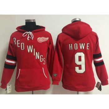 Detroit Red Wings #9 Gordie Howe Red Women's Old Time Heidi NHL Hoodie Detroit Red Wings #9 Gordie Howe Red Women's Old Time Heidi NHL Hoodie