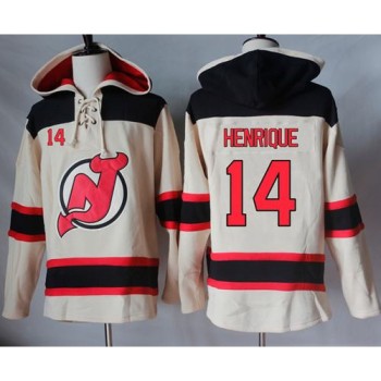 Devils #14 Adam Henrique Cream Sawyer Hooded Sweatshirt Stitched NHL Jersey Devils #14 Adam Henrique Cream Sawyer Hooded Sweatshirt Stitched NHL Jersey