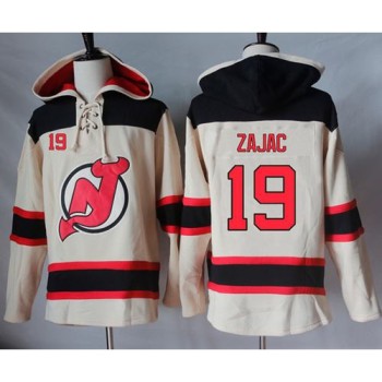 Devils #19 Travis Zajac Cream Sawyer Hooded Sweatshirt Stitched NHL Jersey Devils #19 Travis Zajac Cream Sawyer Hooded Sweatshirt Stitched NHL Jersey