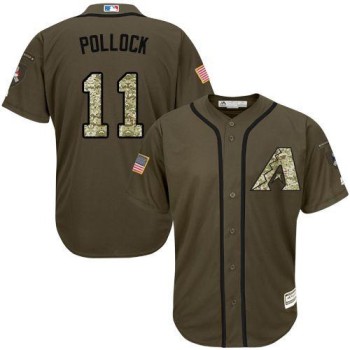 Diamondbacks #11 A. J. Pollock Green Salute to Service Stitched MLB Jersey Diamondbacks #11 A. J. Pollock Green Salute to Service Stitched MLB Jersey