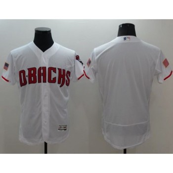 Diamondbacks Blank White Fashion Stars & Stripes Flexbase Authentic Stitched MLB Jersey