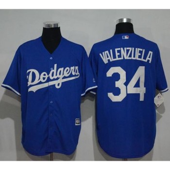 Dodgers #34 Fernando Valenzuela Blue New Cool Base Stitched MLB Jersey