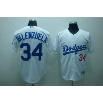 Dodgers #34 Fernando Valenzuela Stitched White MLB Jersey Dodgers #34 Fernando Valenzuela Stitched White MLB Jersey