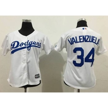 Dodgers #34 Fernando Valenzuela White Lady Fashion Stitched MLB Jersey Dodgers #34 Fernando Valenzuela White Lady Fashion Stitched MLB Jersey