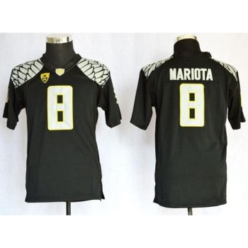 Ducks #8 Marcus Mariota Black Limited Stitched Youth NCAA Jersey Ducks #8 Marcus Mariota Black Limited Stitched Youth NCAA Jersey