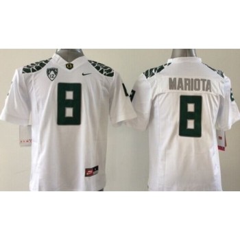 Ducks #8 Marcus Mariota White Limited Stitched Youth NCAA Jersey Ducks #8 Marcus Mariota White Limited Stitched Youth NCAA Jersey