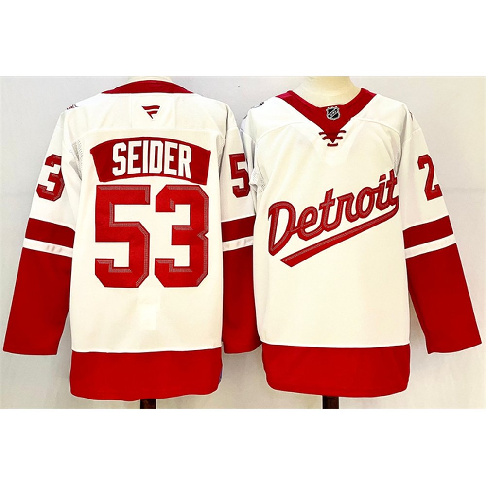 Youth Detroit Red Wings #53 Moritz Seider White/Red 2024-25 Stitched Jersey Youth Detroit Red Wings #53 Moritz Seider White/Red 2024-25 Stitched Jersey