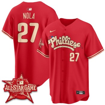 Men's Philadelphia Phillies #27 Aaron Nola Red 2026 MLB All-Star Jersey