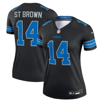 Women's Detroit Lions #14 Amon-Ra St. Brown Black Legend Jersey Women's Detroit Lions #14 Amon-Ra St. Brown Black Legend Jersey