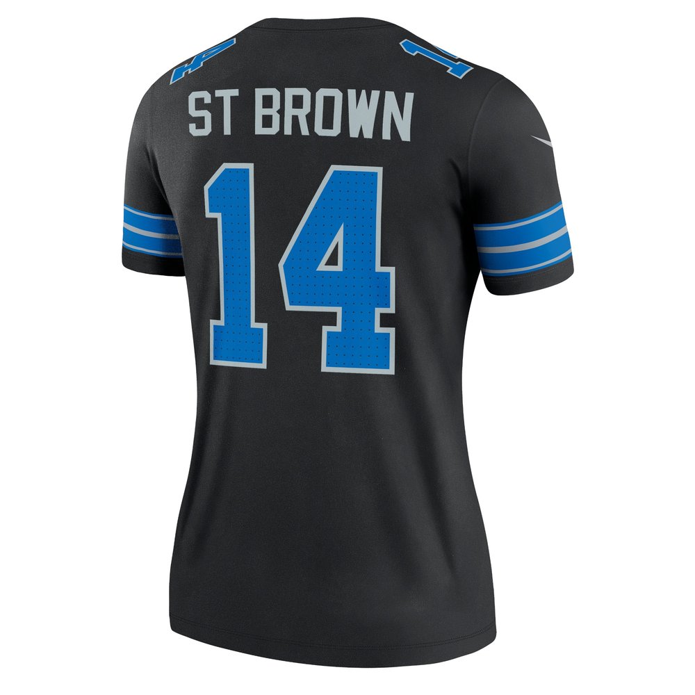 Women's Detroit Lions #14 Amon-Ra St. Brown Black Legend Jersey Women's Detroit Lions #14 Amon-Ra St. Brown Black Legend Jersey