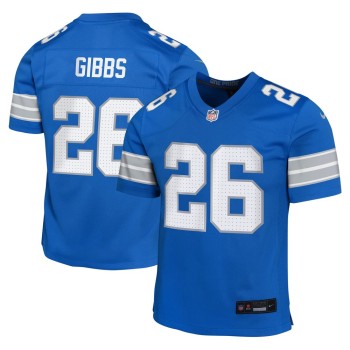 Youth Detroit Lions #26 Jahmyr Gibbs Blue Team Player Game Jersey Youth Detroit Lions #26 Jahmyr Gibbs Blue Team Player Game Jersey