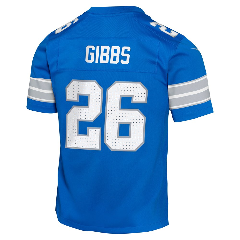 Youth Detroit Lions #26 Jahmyr Gibbs Blue Team Player Game Jersey Youth Detroit Lions #26 Jahmyr Gibbs Blue Team Player Game Jersey