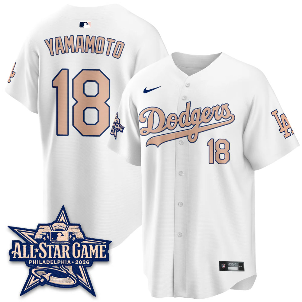 Youth Los Angeles Dodgers #18 Yoshinobu Yamamoto White 2026 MLB All-Star Jersey