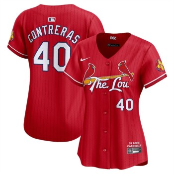 Women's St. Louis Cardinals #40 Willson Contreras Red 2024 City Connect Limited Stitched Baseball Jersey(Run Small) Women's St. Louis Cardinals #40 Willson Contreras Red 2024 City Connect Limited Stitched Baseball Jersey(Run Small)