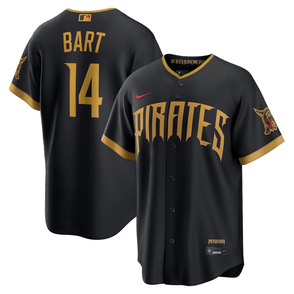 Youth Pittsburgh Pirates #14 Joey Bart Black 2026 City Connect Stitched Jersey