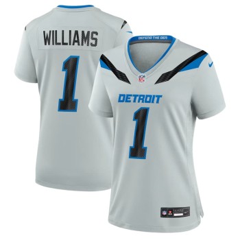 Women's Detroit Lions #1 Jameson Williams Grey 2026 Rivalries Collection Game Jersey
