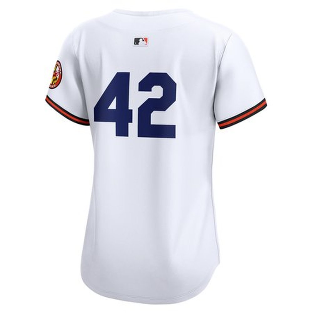 Women's Baltimore Orioles  White 2024 Jackie Robinson Day Home Limited Jersey