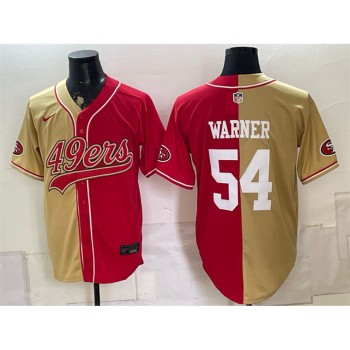 Youth San Francisco 49ers #54 Fred Warner Red Split Stitched Jersey Youth San Francisco 49ers #54 Fred Warner Red Split Stitched Jersey