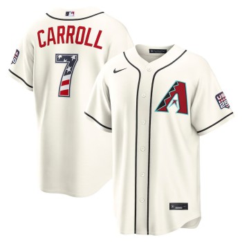 Men's Arizona Diamondbacks #7 Corbin Carroll Nike Cream USA 250 Fourth of July Home Stadium Jersey
