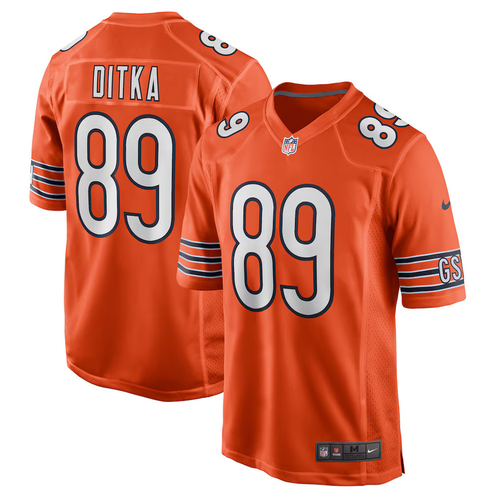 Men's Chicago Bears #89 Mike Ditka Nike Orange Retired Player Alternate Game Jersey