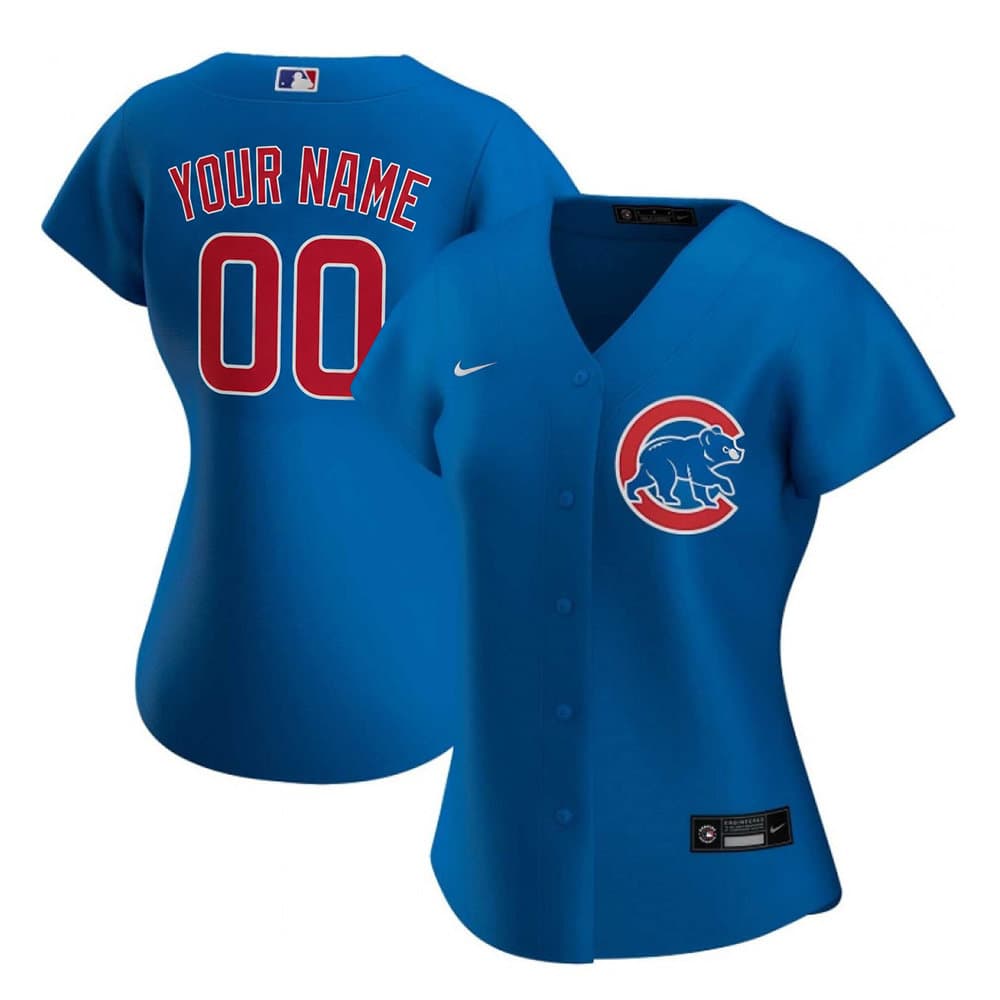 Women's Chicago Cubs Royal Stitched Baseball Custom Jersey