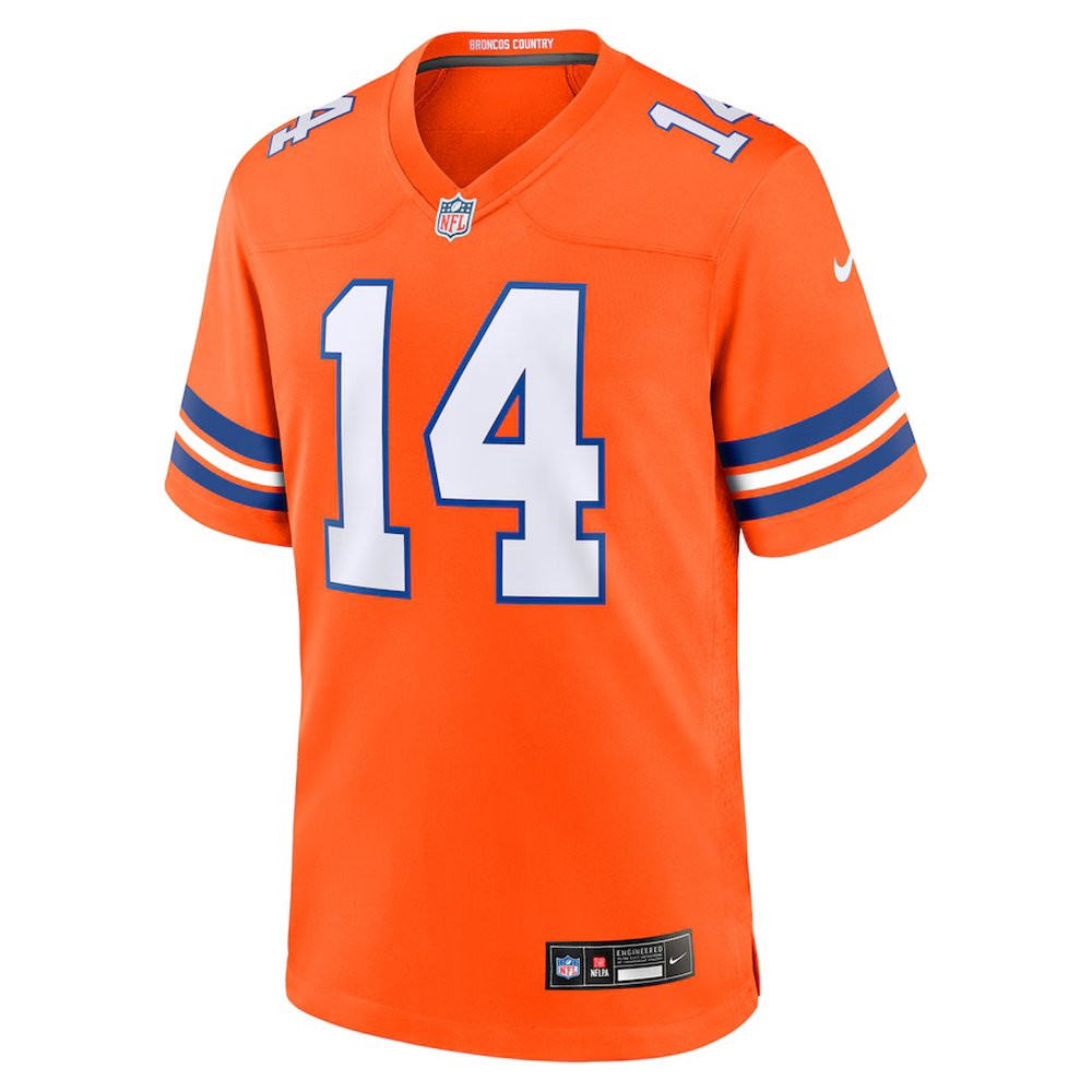 Men's Denver Broncos Courtland Sutton Orange Mile High Collection 1977 Throwback Player Game Jersey Men's Denver Broncos Courtland Sutton Orange Mile High Collection 1977 Throwback Player Game Jersey
