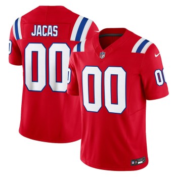 Men's New England Patriots Gabe Jacas Red 2026 NFL Draft Vapor F.U.S.E. Limited Jersey