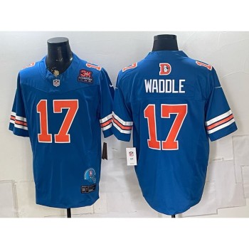 Men's Denver Broncos #17 Jaylen Waddle Royal Vapor F.U.S.E. Limited Jersey
