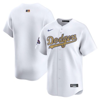 Men's Los Angeles Dodgers White 2025 Gold Collection Limited Jersey