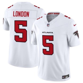 Men's Atlanta Falcons #5 Drake London White New F.U.S.E. Vapor Untouchable Limited Stitched Football Jersey
