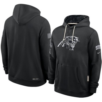 Men's Carolina Panthers Nike Black 2026 Salute to Service Sideline Dri-FIT Pullover Hoodie