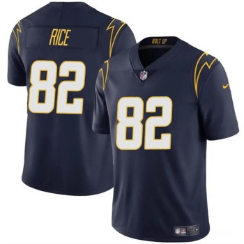 Men's Los Angeles Chargers #82 Brenden Rice Navy 2024 Draft Vapor Limited Stitched Football Jersey Men's Los Angeles Chargers #82 Brenden Rice Navy 2024 Draft Vapor Limited Stitched Football Jersey