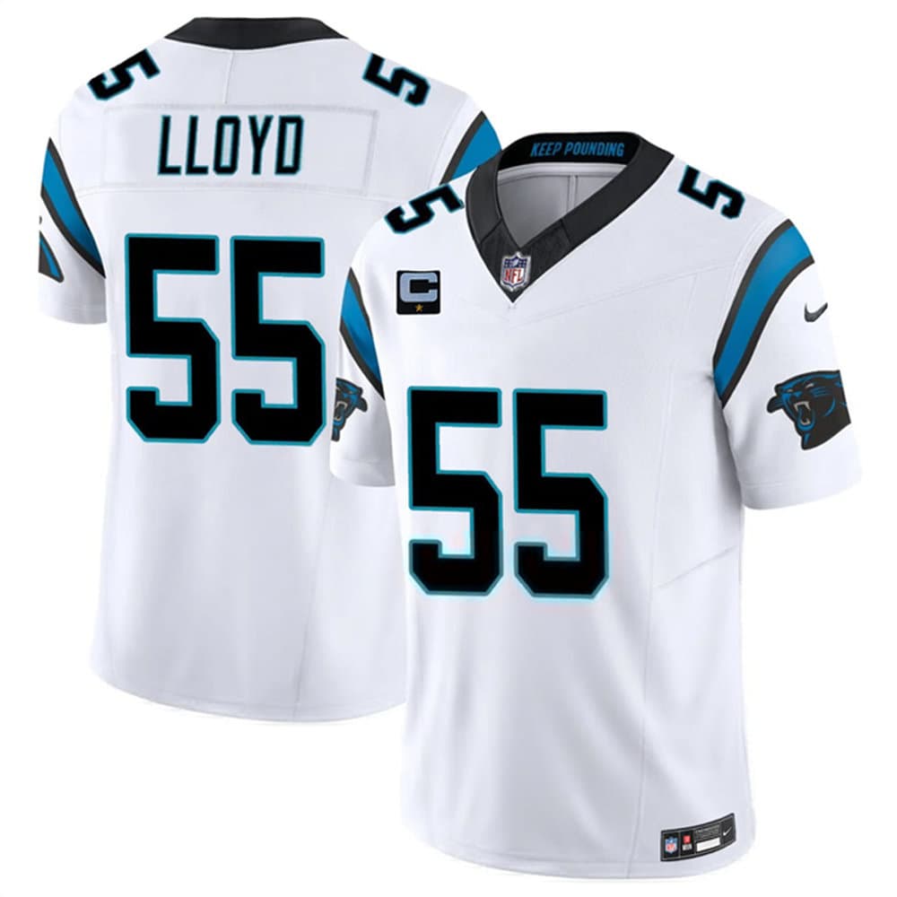 Men's Carolina Panthers #55 Devin Lloyd White 2026 1-Star C Patch Vapor F.U.S.E. Limited Jersey Men's Carolina Panthers #55 Devin Lloyd White 2026 1-Star C Patch Vapor F.U.S.E. Limited Jersey