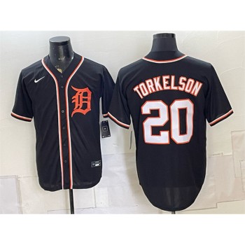 Youth Detroit Tigers #20 Spencer Torkelson Black 2026 Fashion Replica Black Out Jersey