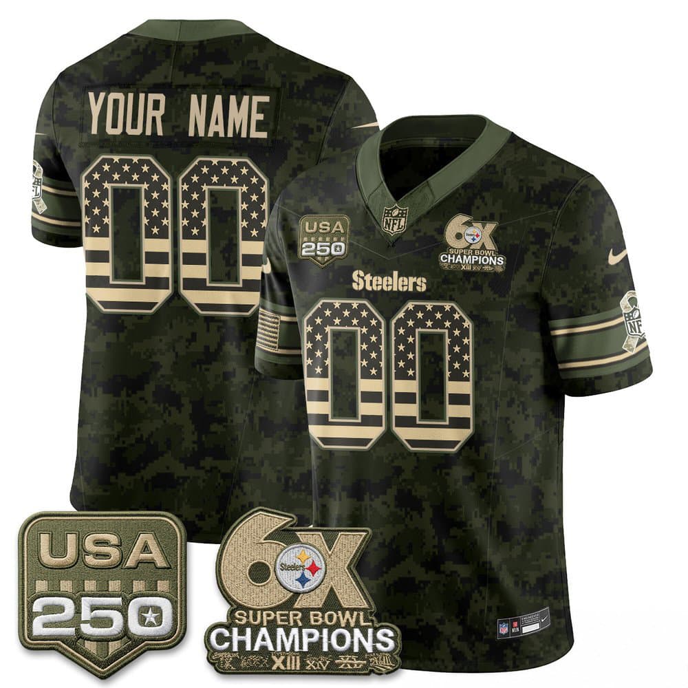 Men's Pittsburgh Steelers Camo 2026 Salute to Service Vapor F.U.S.E. Limited Custom Jersey