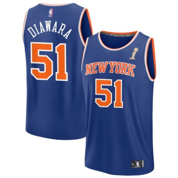 Women's New York Knicks #51 Mohamed Diawara Blue 2026 NBA Finals Champions Fast Break Icon Edition Jersey