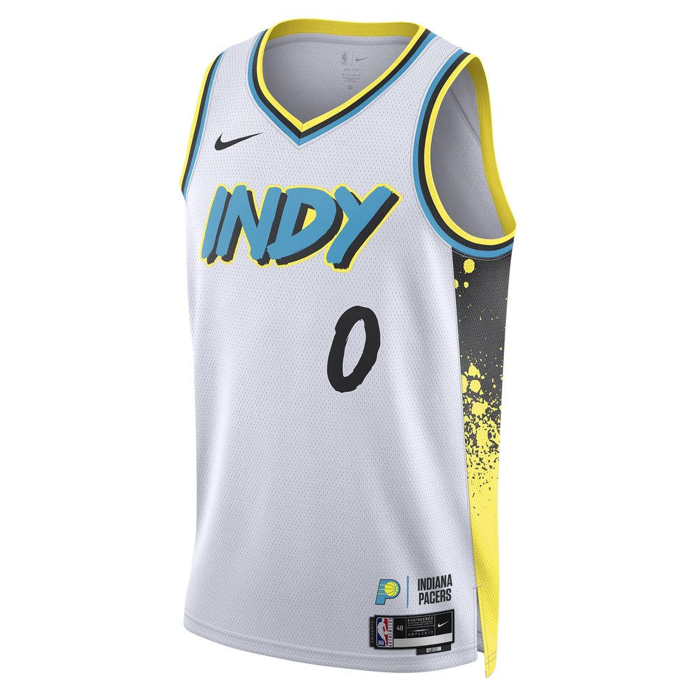 Unisex Indiana Pacers Tyrese Haliburton White 2024/25 Swingman Player Jersey - City Edition