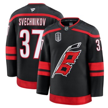 Men's Carolina Hurricanes #37 Andrei Svechnikov Black 2026 Stanley Cup Final Home Premium Jersey Men's Carolina Hurricanes #37 Andrei Svechnikov Black 2026 Stanley Cup Final Home Premium Jersey